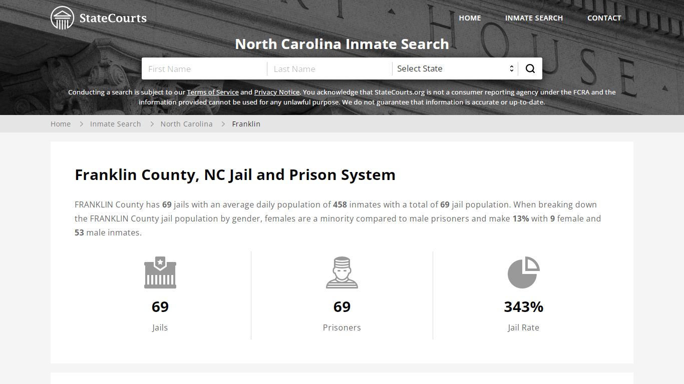 Franklin County, NC Inmate Search - StateCourts